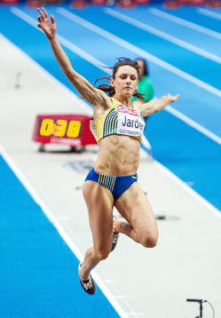 Erica Jarder, Sverige, vinner EM-brons i längdhopp