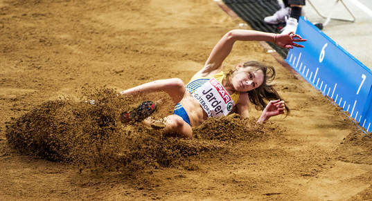 Erica Jarder, Sverige, vinner EM-brons i längdhopp