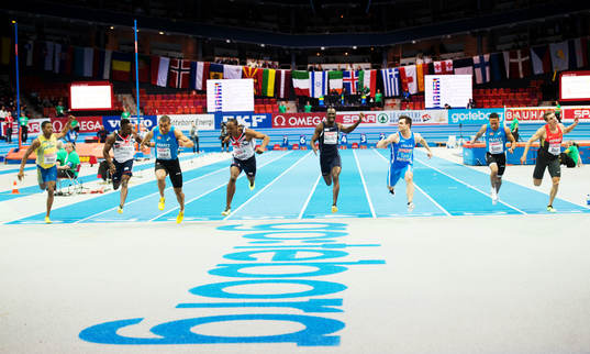 Målgång på 60 meter, Jimmy VICAUT, Frankrike, vinner
