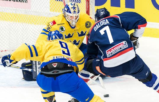 Gustaf Wesslau, målvakt Sverige, gör sig redo att ta ett