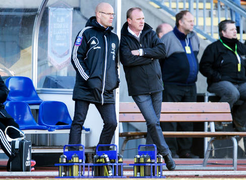 Joel Cedergren och Roger Franzén, tränare Sundsvall,