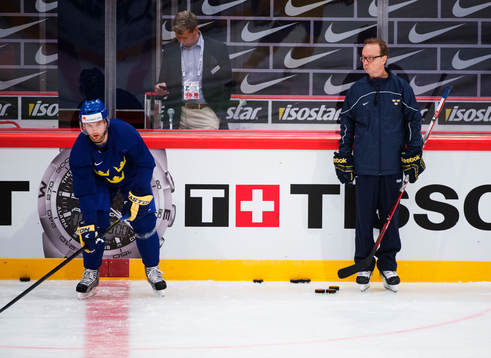 Fredrik Pettersson och förbundskapten Pär Mårts