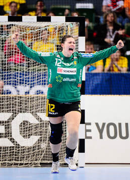 Filippa Idéhn, målvakt, Sävehof, jublar