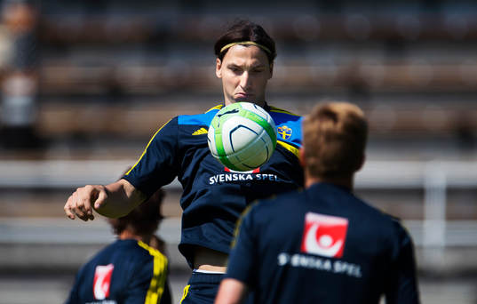 Zlatan Ibrahimovic på Sveriges träning 6 juni 2013 i