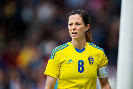 Sveriges Lotta Schelin i träningslandskampen mellan