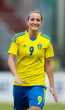 Sveriges Kosovare Asllani i träningslandskampen mellan