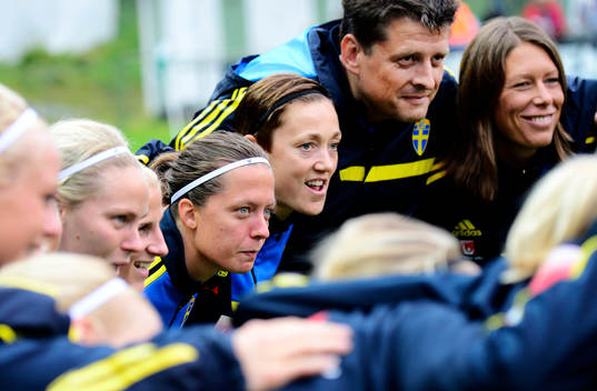 Sveriges Lina Nilsson, Therese Sjögran, Mats Börjesson,