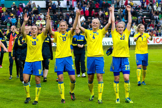 Sveriges Jessica Samuelsson, Emmelie Konradsson, Amanda