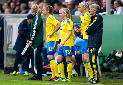 Sveriges Emmelie Konradsson, Jenny Hjohlman och Amanda