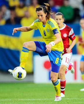 Sveriges Lotta Schelin i matchen mellan Sverige och Danmark