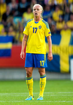 Sveriges Caroline Seger i matchen mellan Sverige och Danmark