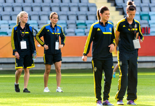 Sveriges Jenny Hjohlman, Kosovare Asllani Olivia Schough