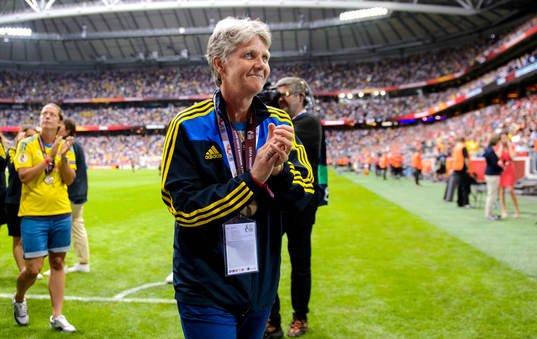 Sveriges förbundskapten Pia Sundhage och det svenska