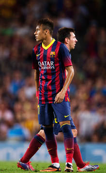 Barcelonas Neymar Jr och Lionel Messi