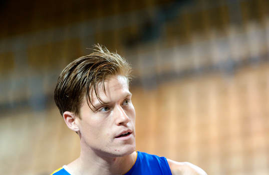 Sveriges Jonas Jerebko blir intervjuad