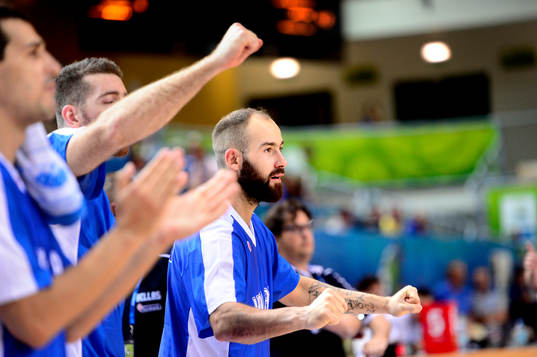 Greklands Vassilis Spanoulis jublar