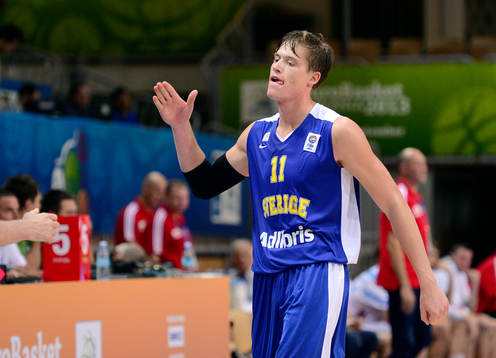 Sveriges Jonas Jerebko i matchen mellan Ryssland och Sverige