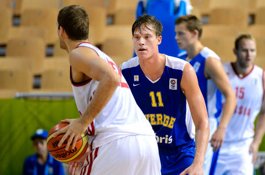 Sveriges Jonas Jerebko i matchen mellan Ryssland och Sverige