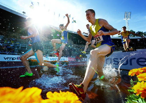 Sveriges Fredrik Johansson i 3000 m hinder