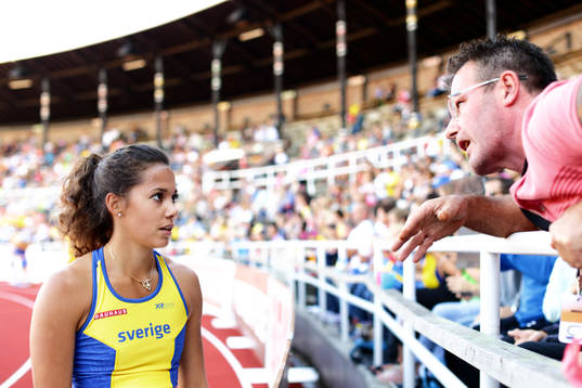 Sveriges Angelica Bengtsson och Miro Zalar i stavhopp