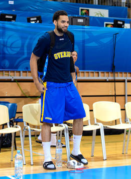Sveriges Jeffery Taylor på en träning