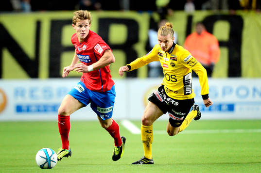 Helsingborgs Emil Krafth och Elfsborgs Niklas Hult