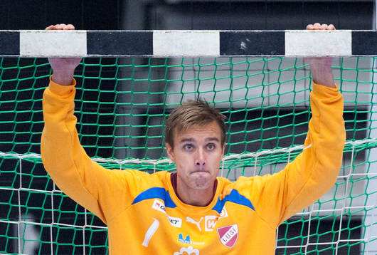 Lugis målvakt Espen Christensenunder handbollsmatchen i