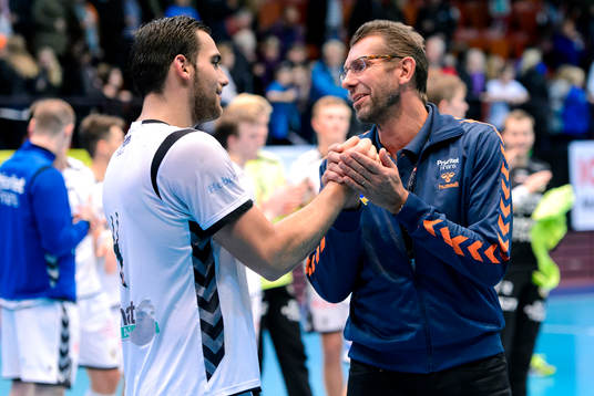 Redbergslids Mario Lipovac och tränare Magnus Wislander