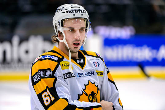Skellefteås Fredrik Lindgren innan ishockeymatchen i SHL