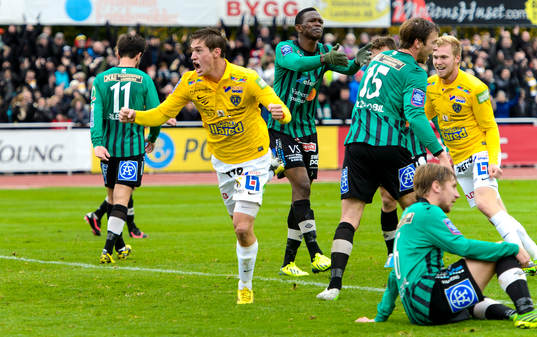 Falkenbergs Victor Sköld jublar