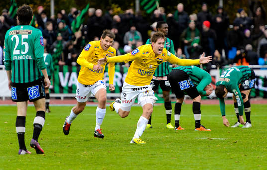 Falkenbergs Victor Sköld jublar
