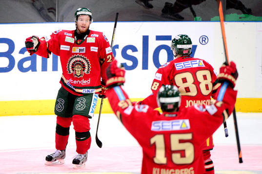 Frölundas Robin Figren jublar