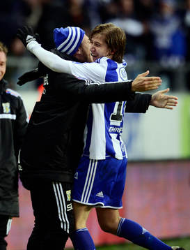 IFK Göteborgs Darijan Bojanic och Tobias Hysén jublar