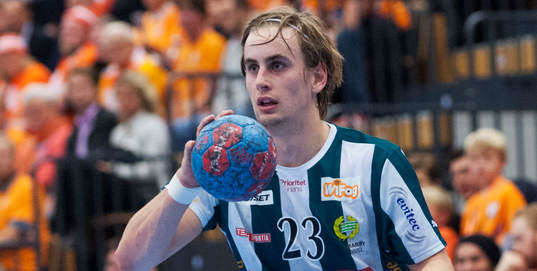 Hammarbys Richard Hanisch i matchen i elitserien i handboll