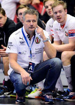 Drotts tränare Ulf Sivertsson.under handbollsmatchen i