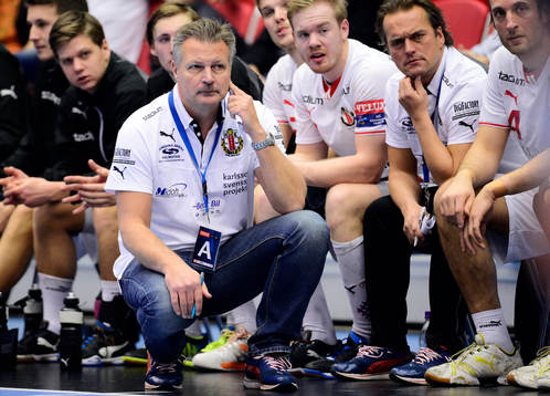 Drotts tränare Ulf Sivertsson.under handbollsmatchen i