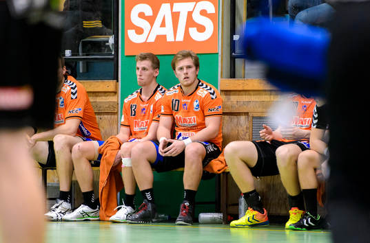Kristianstads Olafur Gudmundsson och Albin Lagergren deppar