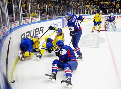 Sveriges Nick Sörensen och Lucas Wallmark och Slovakiens