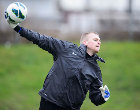 Målvakten Peter Abrahamsson, nyförvärv från Örgryte