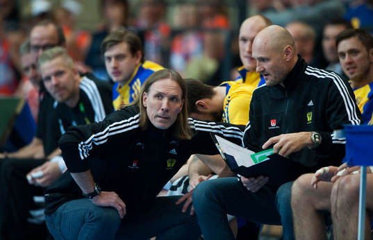 Sveriges förbundskaptener Staffan Olsson och Ola Lindgren