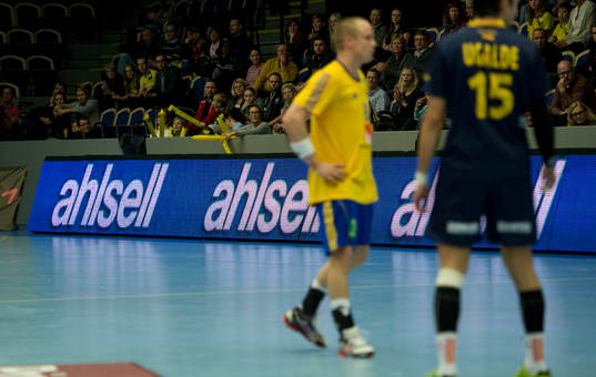 under handbollsmatchen mellan Sverige och Spanien