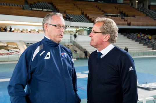 Islands förbundskapten Lars Lagerbäck och Sveriges
