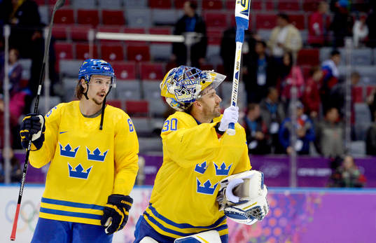 Sveriges målvakt Henrik Lundqvist och Sveriges Erik