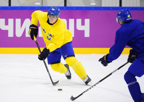 Alexander Steen på Sveriges ishockeylandslags träning