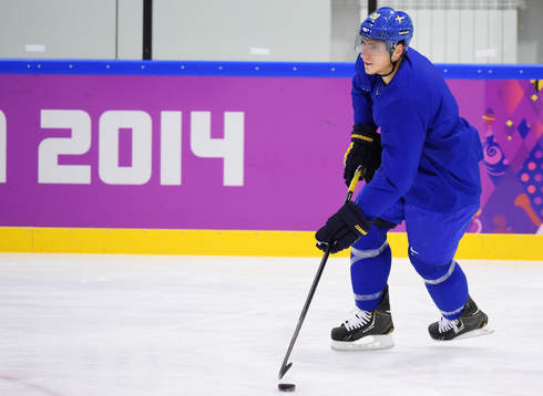 Alexander Steen på Sveriges ishockeylandslags träning