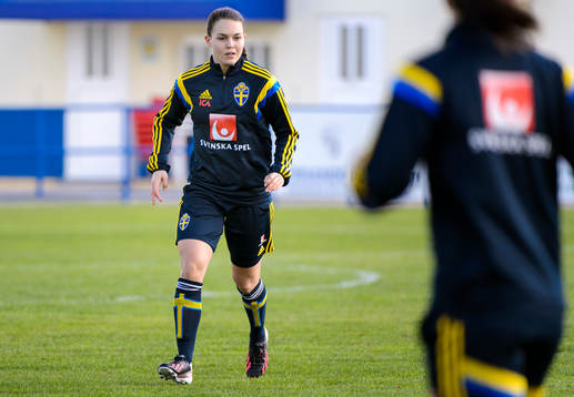 Sveriges Emilia Appelqvist på en träning