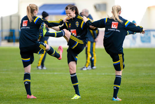 Sveriges Lotta Schelin på en träning