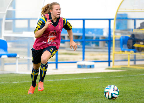 Sveriges Jessica Samuelsson på en träning