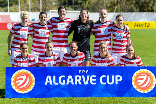 USAs startelva, Megan Rapinoe, Ali Krieger, målvakt Hope