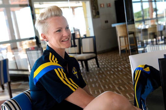 Sveriges Nilla Fischer på en pressträff